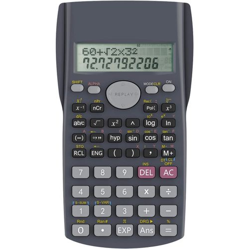 2 Lignes Lngénierie Calculatrice Scientifique,Convient à Scolaire et Entreprise,Noir