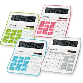 840 B 10 chiffres calculatrice de bureau avec double alimentation (solaire et batterie) - Design Compact (Bleu)