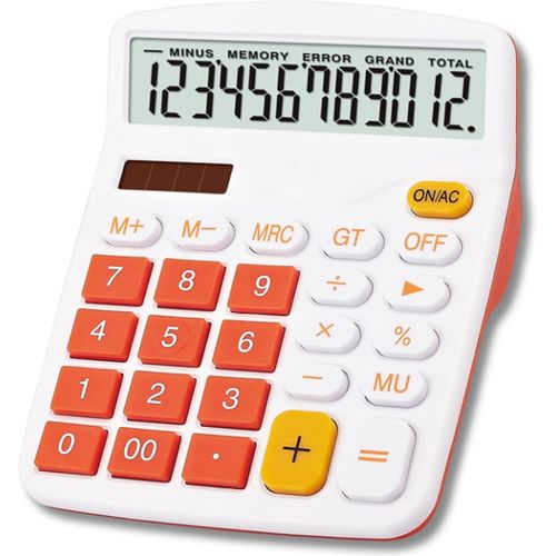 KALANKA-Calculatrices de Base Bureau Batterie solaire Double Alimentation Calculatrice financière dédiée Multifonctionnel Calculatrice de Bureau à 12 Chiffres avec Fonction Standard