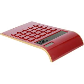 Calculatrice de Bureau Solaire,Grand Écran LCD,10 Chiffres,Gros Boutons Sensibles,Rouge