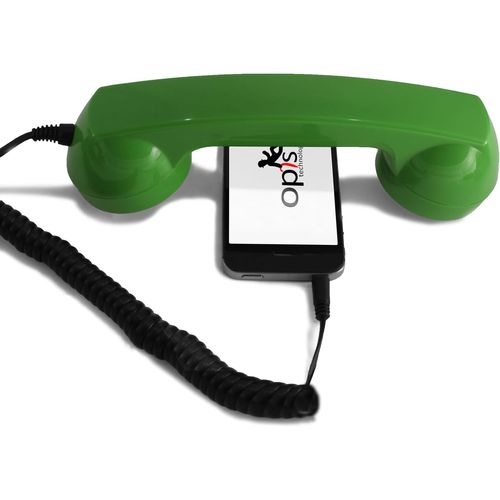 60s Micro-Combine Telephone Portable/Combiné Téléphone Rétro/Casque Audio en Forme combiné téléphonique pour Les Smartphones Android,Tablettes,Ordinateurs Portables,etc. (Vert).[U52]