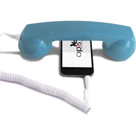60s Micro-Combine Telephone Portable/Combiné Téléphone Rétro/Casque Audio en Forme combiné téléphonique pour Les Smartphones Android,Tablettes,Ordinateurs Portables,etc. (Azure).[U48]