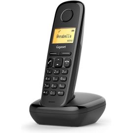 CHECARZHN--NO1-A170 Single - Téléphone Fixe Sans Fil De Base Avec Grand Écran Et Technologie Eco Dect À Économie D'Énergie - Noir