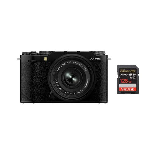 FUJIFILM X-M5 26.1 mpix kit XC 15-45 mm f/3,5-5,6 (Noir) + Carte mémoire SanDisk Extrême PRO UHS-I SDXC 128 Go