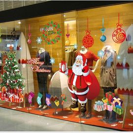 (père Noël) Autocollant NoëL FenêTres en Verre De Mur Sticker - Film Transparent Mur Amovible Santa Claus Autocollants
