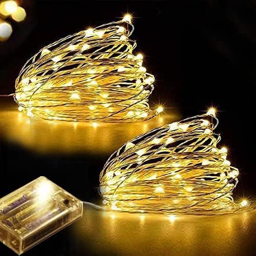 Kal-Lac 2 Pièces Guirlandes Lumineuses 5m 50 Led - Guirlande Led À Pile Interieur - Petite Guirlande Lumineuse Sapin De Noel