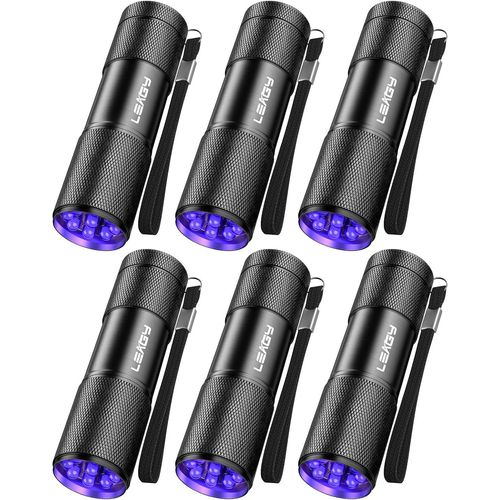 Lot De 6 Uv Ultra Violet Blacklight 9 Led Lampe De Poche Lampe Torche Extérieur Etc.