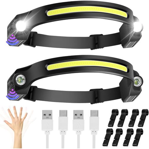 Lampe Torche Frontale Rechargeable Usb Led 350 Lumens 6 Modes 230 Degrés De Vision Large Lampe De Poche Étanche Ipx4 Cadeau Pour Adultes, Enfants, Camping, Course À Pied, Pêche, Cyclisme,Running