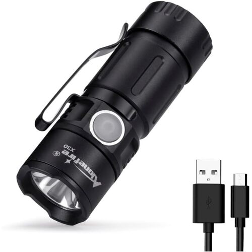 X30 Mini Lampe de Poche LED Rechargeable Petite Lumineuse 5 Modes Lampe Stylo Portatif Etanche Longue Durée de Vie des Piles avec Aimant de Queue, Clip, Pile pour Extérieur, Randonnée