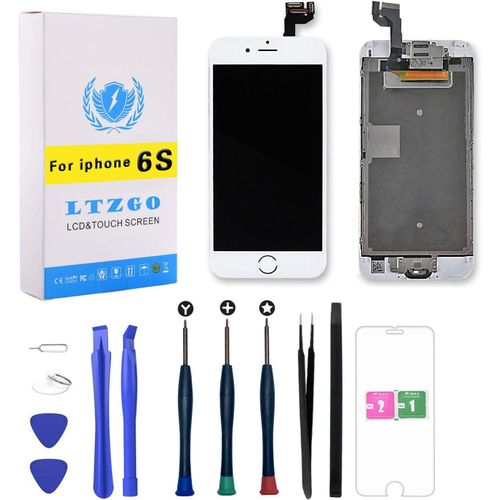Kal-Display Écran Tactile Lcd Compatible Avec Iphone 6s - Blanc Vitre Tactile Avec Kit De Réparation Remplacement Avec Trousse Outils Et Adhésif¿Sans Home Bouton¿A1633, A1688, A1700