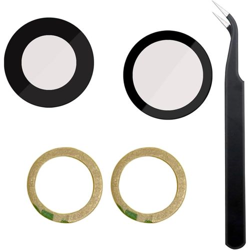Lot de 2 lentilles de rechange d'origine en verre saphir pour appareil photo arrière compatible avec iPhone 12 6,1""/12 Mini 5,4"" + adhésif préinstallé + kit d'outils de réparation
