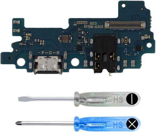 Connecteur de Charge Compatible avec Samsung Galaxy A31 2020 - Dock Connector USB C - avec Jack Audio/Microphone/Antenne Remplacement - INCL. Tournevis