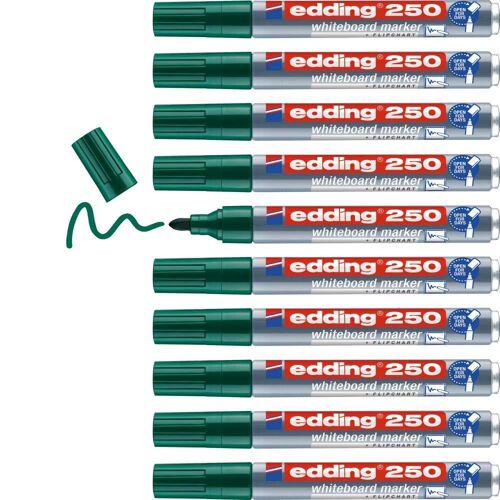 Edding Lot De 10 Marqueurs Pour Tableaux Blancs 250 Vert 1,5-3 Mm