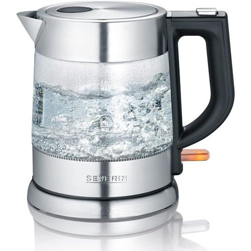 Bouilloire En Verre, Bouilloire Puissante Et Compacte Au Design De Haute Qualit¿¿, Bouilloire ¿¿Lectrique Avec Filtre ¿¿ Chaux, Acier Inoxydable/Noir, Wk 3468