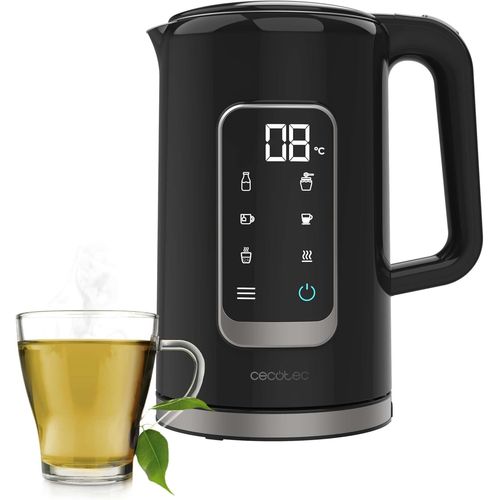 SUBZONAL-Bouilloire Électrique Thermosense 500 Touch. 1,7 L, Écran Tactile, 2200W, Intérieur en Acier Inoxydable, 5 Niveaux de Température, Arrêt Automatique, Noir