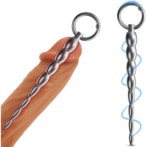 Eryi-2.0 Sonde Uretre Pénis Plug Uretre Pénis En Acier Inoxydable Avec 8 Perles,Masseurs De Prostate Masturbâteur Homme,Dilatateur Urétral Dilatateurs Urétraux,Gode Jouets Sexuels Masculins (S)