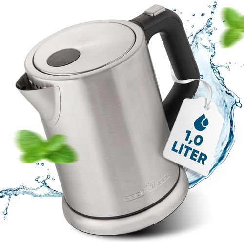 SUBZONAL-Bouilloire electriques - Bouilloire électrique - Bouilloire en acier inoxydable - 2200 Watts - Capacité 1 litre - Base rotative 360 ° - couleur Argent - Profi Cook PC WKS 1106