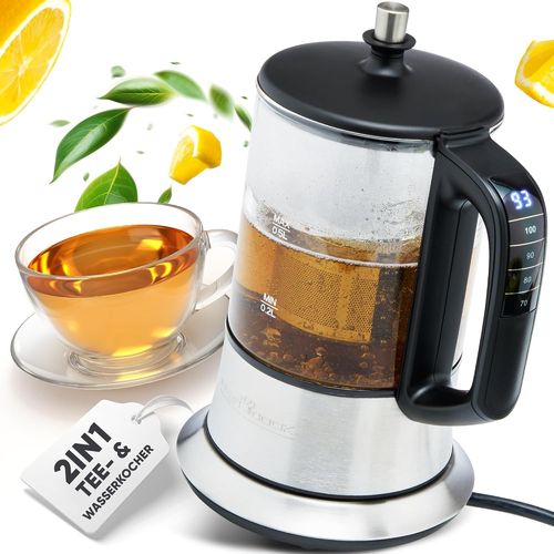 SUBZONAL-Bouilloire electriques - Bouilloire électrique - Profi Cook PC-TK 1165 - Bouilloire 2 en 1 - à thé et à l'eau - Commandes Tactiles - 1100 Watts - Capacité de 0,5 Litres - Couleur Argent