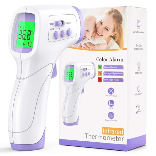 Twq-Thermometre Frontal Infrarouge Sans Contact Avec Affichage À Lcd, Bébé Enfant Adulte, Thermometre Médical Avec Lecteur Rapide 99 Données Enregistrées