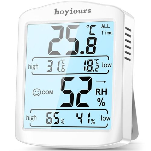 ChenQuanSarl-Hygromètre Thermomètre , Thermomètre D'Intérieur Avec Grand Écran Rétroéclairé, Surveillance Préc De La Température Et De L'Humidité, Parfait Pour Une Utilisation En Intérieur