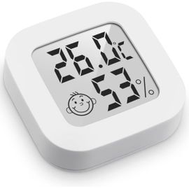 2 pièces - Mini Thermomètre Hygromètre Intérieur Digital à Haute Précision, Moniteur de Température et Humidimètre, Thermo Hygromètre Indicateur du Niveau de Confort