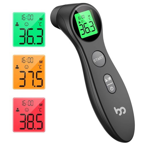Twq-Thermomètre Frontal Bebe Et Adultes, Thermometre Medical Numérique Sans Contact Pour La Fièvre, Thermomètre Infrarouge Précis Instantané À L'opération Simple Noir