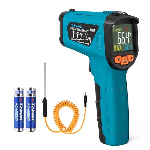 Twq-Tilswall Thermomètre Infrarouge,-50° 800¿ (-58° 1472¿) Pistolet De Température Sans Contact Laser Emissivité Réglable Thermomètre Pistolet Cuisine/Circuit/Industrie (Pas Pour L'homme)