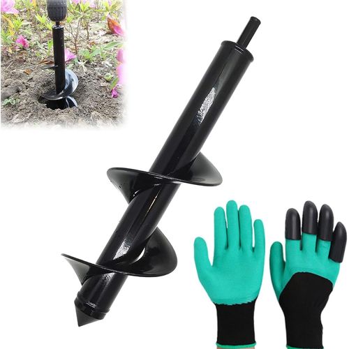 ASFASFq-NCTNCX 8 x 30 cm Tarière pour Perceuse, Foret hélicoïdal de Jardin, Jardin Tarière pour Perceuse électrique, Foret en Acier pour Creuser Rapidement des Trous et Planter Vos Fleurs Arbre Arbus