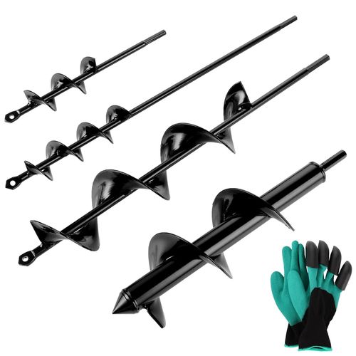 ASFASFq-FWEEK Lot de 4 tariere pour perceuse, tariere perceuse, forets hélicoïdaux de jardin pour perceuse, pour plantation et perçage (4 x 22 cm + 4 x 42 cm + 8 x 30 cm + 6,6 x 42 cm)