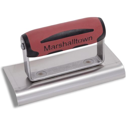 ASFASFq-Truelle de bordure avec extrémités courbes, R 13mm, L 16mm avec manche DuraSoft en acier inoxydable, dimensions de la truelle : 152x76 mm
