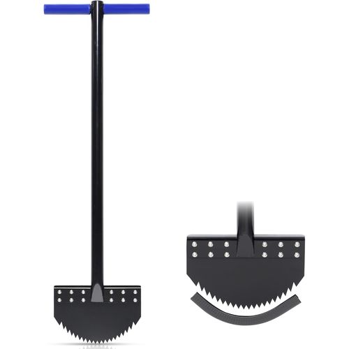 ASFASFq-Monobloc Coupe-Bordures 100cm avec Lame en Acier à Ressort, Acier au Manganèse, Antirouille, Outil de Jardin Demi-Lune avec Poignée en Caoutchouc pour l'Entretien Paysager