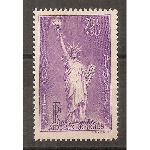 309 (1936) Aide Aux Réfugiés 75c+50c Violet Neuf Sans Gomme Nsg (Cote 11e) (9018)