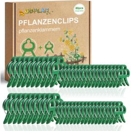 Letnerny-Clips Pour Attacher Les Plantes 80clips¿30 Grandes + 50 Petits¿ Vert Pour Plantes - Aide À L'escalade Des Plantes Grimpantes Sur Tuteur Spirale Ou Piquet Bambou Clips Pour Le Jardinage Et Le
