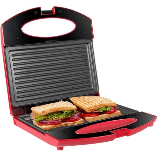 Toaster Croque Monsieur 3 En 1 Appareil Panini Grill Antiadhésive 750W Sandwich Maker Presse À Panini - Rouge[PLA6120069]