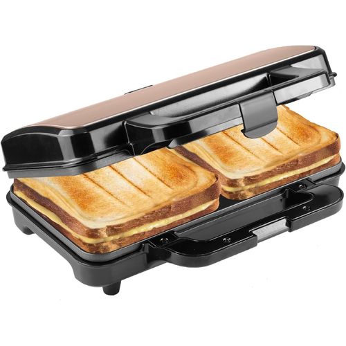 SUBZONAL-Bestron XL appareil croque monsieur, appareil à sandwich idéal pour les sandwichs américains (XL), pour deux sandwichs en forme de coquille, avec réglage automatique de la température,Couleu