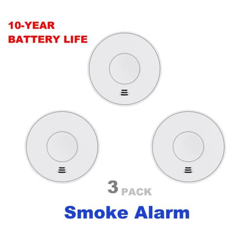 Détecteur de fumée avec batterie de 10 ans, détecteur de fumée autonome, conforme à EN14604, VS01-3pcs