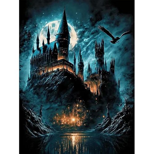 Tianyi-5d Diamond Painting Château,Kit Peinture Diamant Adulte Enfant,Peinture Broderie Diamant Kit Complet,Diamond Painting Strass Pour Décoration D'intérieur,Cadeau D'noël