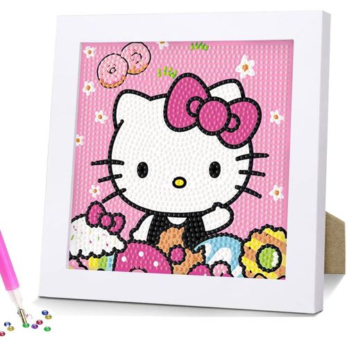 Mdy-Diamond Painting Enfant, 5d Diy Broderie Diamant Painting Kit, Animé Diy Peinture Diamant Bricolage Avec Cadre, Kit De Peinture Diamant Complet Pour Enfants Et Adultes (18x18cm) (Mao)