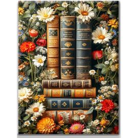 Tianyi-5d Diamond Painting Kit, Broderie Diamant Adulte Diy Diamond Painting Paysage Peinture Diamant Avec Rond Perle Diamant De Forage 30cmx40cm, Livre De Fleurs