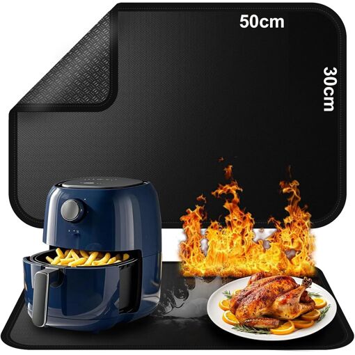 Tapis Ignifuge 30x30cm - Résiste à 1200°C - Pour Poêle, Cheminée, Barbecue, Soudure