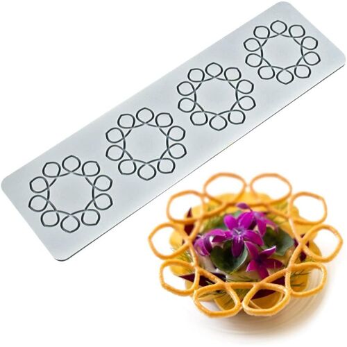 Ershi-Moule En Silicone En Dentelle Creuse 3d - Pour Décoration De Gâteaux - Pour Décoration De Gâteaux - Motif Floral - 27 X 7,6 [2996]