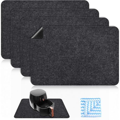 Nbgcm-Tapis Résistant À La Chaleur Pour Friteuse À Air Tapis De Protection Plan De Travail Cuisine Antidérapant Pour Friteuse À Air, Machine À Café, Mélangeur (4 Pièces)