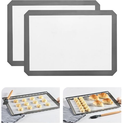 Loc-Pack De 2 Tapis De Cuisson En Silicone, 29.5X42Cm Feuilles De Cuisson Rutilisables En Silicone Pour Four, Tapis De Cuisson Antiadhésifs Pour Cookies Et Macarons