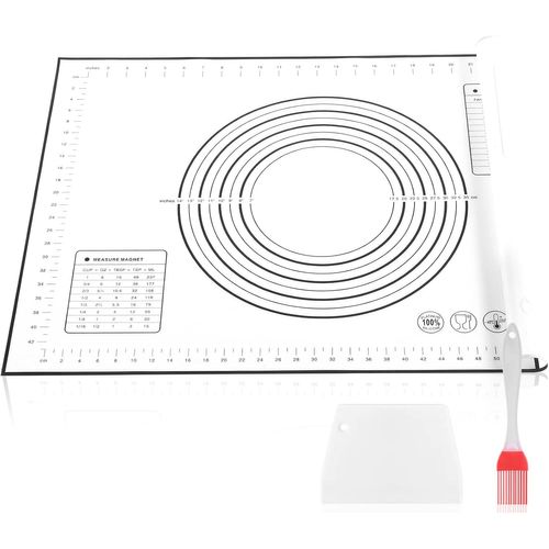 SJZG-Tapis Silicone Patisserie 80 X 60 Cm,Tapis Cuisson Silicone Antidérapant, Cuisson Tapis Pâtisserie Convient À La Fabrication De Macarons, De Fudge, De Pâte, De Pizza Grattoirs)