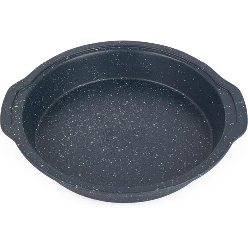 Kalanka-Collection Nightfall Stone Moule À Manqué Rond 26 Cm En Acier Carbone, Plat À Four Pour Gâteau/Tarte/Quiche, Sans Pfoa, Passe Au Four Jusqu'à 220°C, Marbre Bleu, Rh00995eu