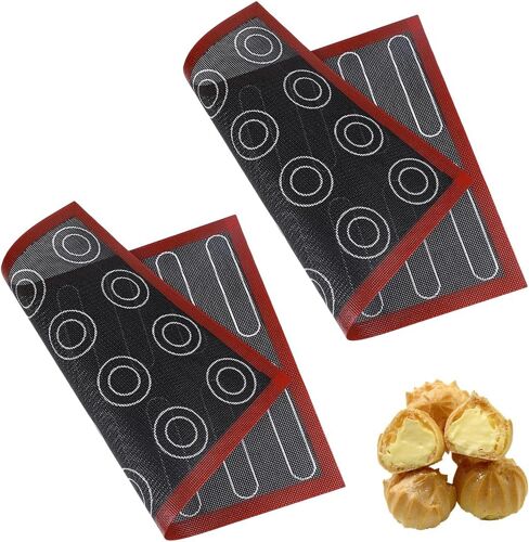 Jexnovashop-2 Pièces Four Micro-Perforés En Silicone, À Double Face, Antiadhésifs, Résistants À La Chaleur Et Réutilisables Pour Macarons, Soufflés 40 X 30 Cm