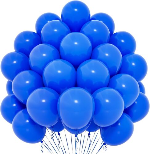 Ballons Bleus, 50 Pièces Bleu Foncé De 12 Pouces En Latex Pour Hommes, Garçons, Enfants - Thème Bleu Pour Fête, Rem Des Diplômes, Baby Shower, Princesse, Carnaval Décoration