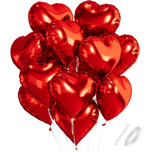 Ballon Coeur Rouge, 18 Inch Ballon Mariage Forme De Coeur, Ballon Coeur Rouge Helium, Ballons De Fleuret Coeur, Ballon Coeur Rouge Hélium Décoration Romantique Pour Engagement, Mariage, Valentine