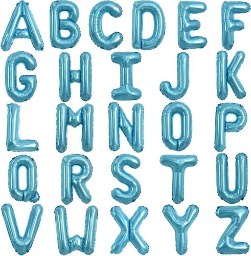 Lot De 52 Ballons En Aluminium Mylar Avec Lettre De L'Alphabet Personnalisée Pour Anniversaire, Célébration, Remise De Diplôme - 40,6 Cm - Bleu Clair[APP8810585]