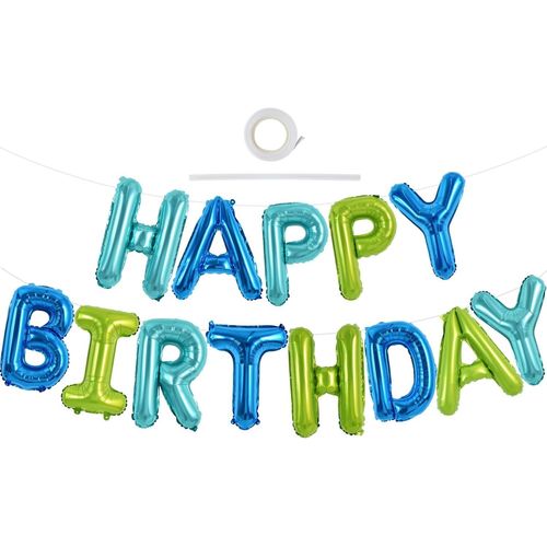 Bannière de ballons « Happy Birthday » en feuille Mylar de 40,6 cm, pour filles,garçons,enfants et adultes,décorations d'anniversaire et fournitures de fête.[Y38]